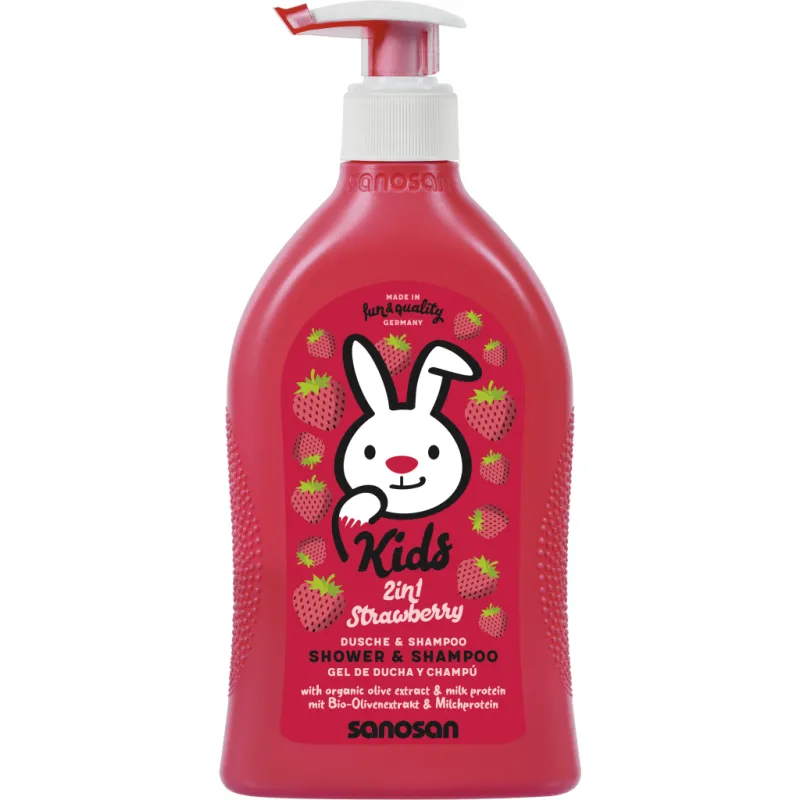 Дитячий шампунь Sanosan Kids з ароматом полуниці 400 мл (4003583212880)