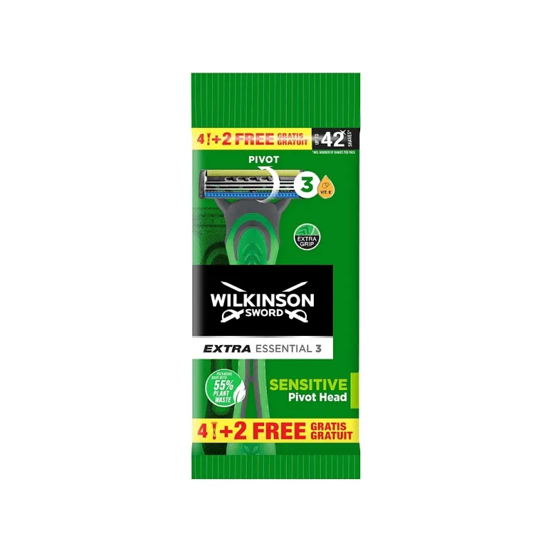 Бритва Wilkinson Sword Extra Essential 3 Sensitive 4+2 шт. (4027800463008)