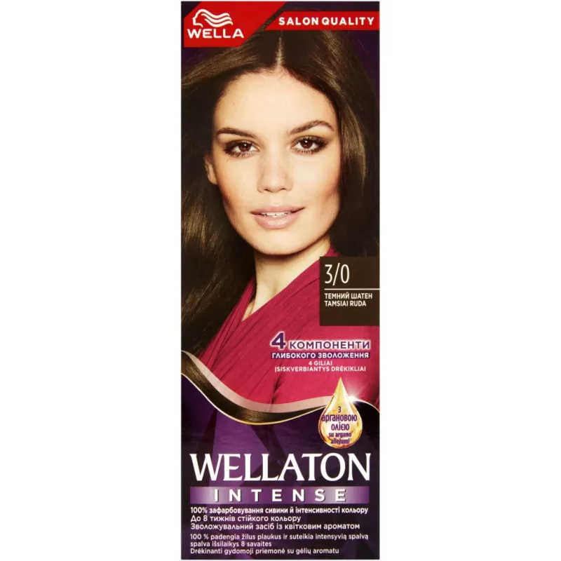 Фарба для волосся Wellaton 3/0 Темний шатен 110 мл (4056800965922/4056800023011)
