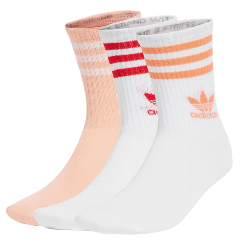 Шкарпетки Adidas Crew Sock 3str JI9472 білий, рожевий, червоний XS (34-36) (4067905454709)