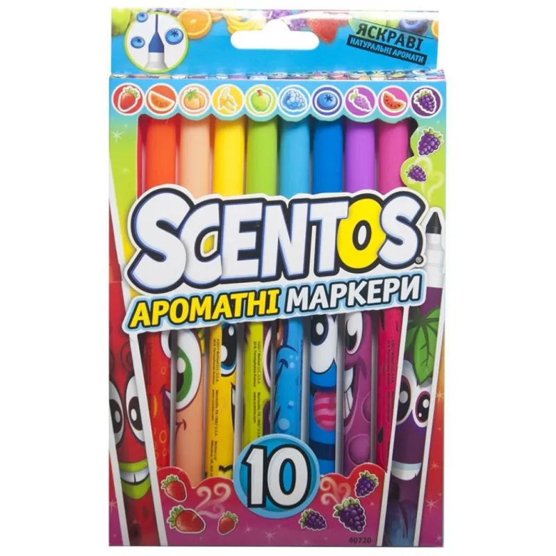 Набір для творчості Scentos маркери Тонка лінія 10 кольорів (40720)