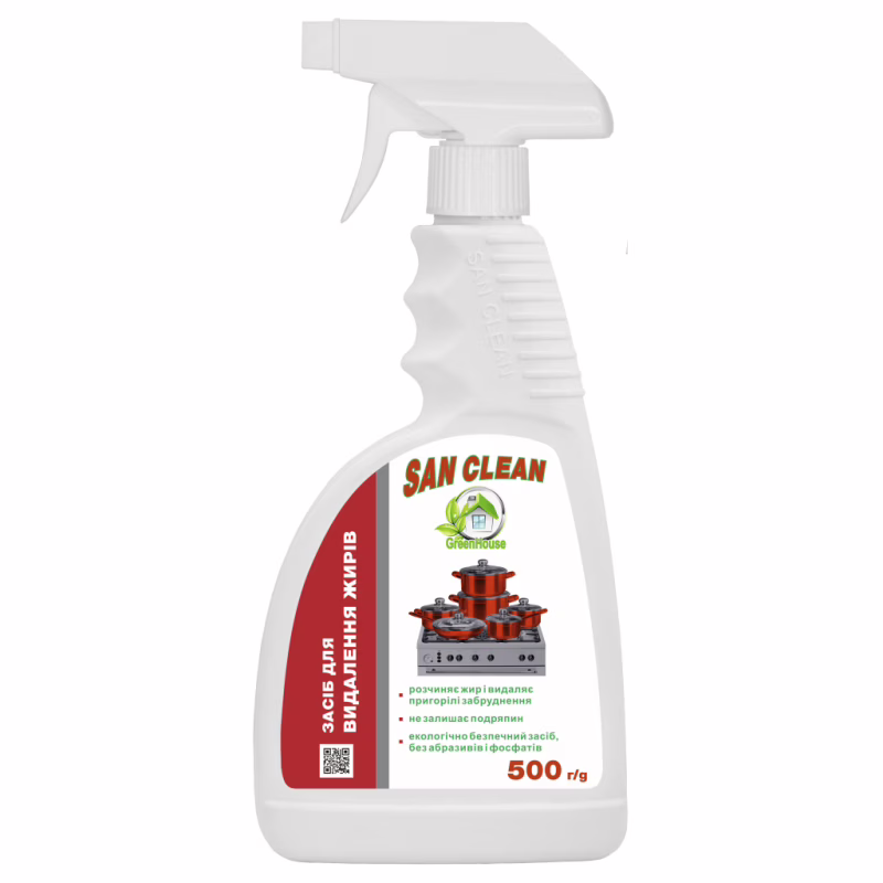 Спрей для чистки кухни San Clean Green House Для удаления жира 500 г (4820003542965)