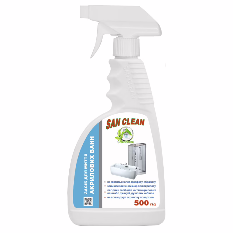 Спрей для чистки ванн San Clean Green House Для акриловых ванн 500 г (4820003543061)