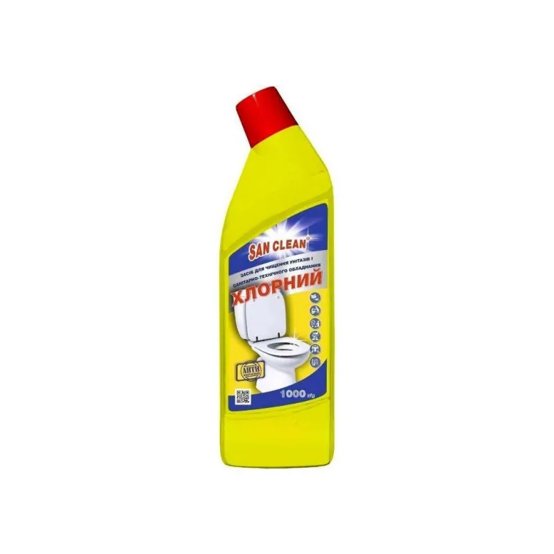 Засіб для чищення унітазу San Clean Хлорний 1000 г (4820003545867)