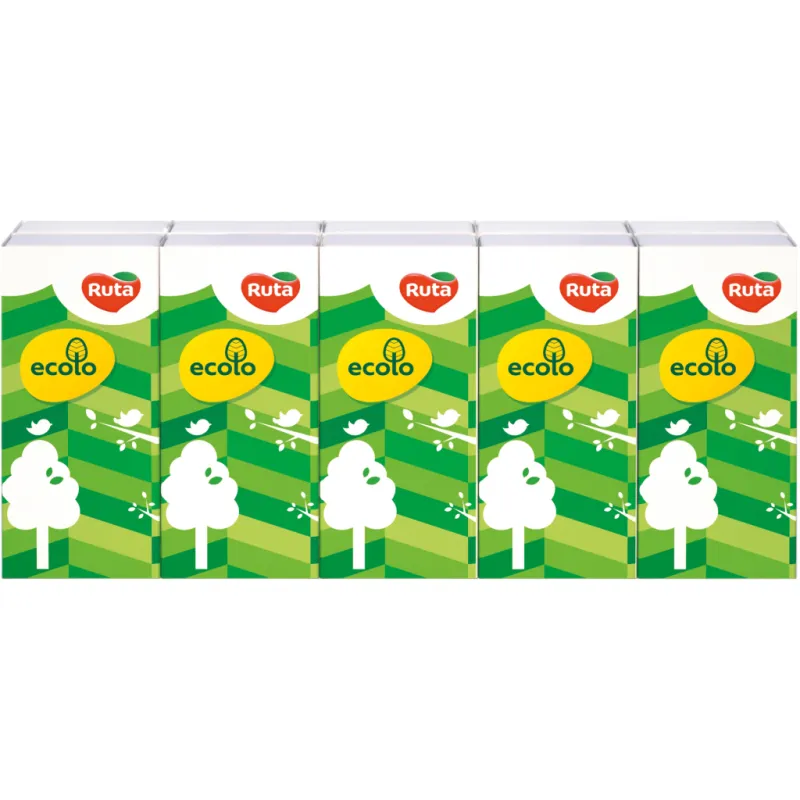 Серветки косметичні Ruta Ecolo Білі без аромату 2 шари 9 шт. х 10 пачок (4820023747906)