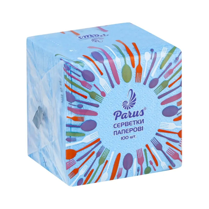 Серветки столові Parus 1 шар Сині 100 шт. (4820044170264)