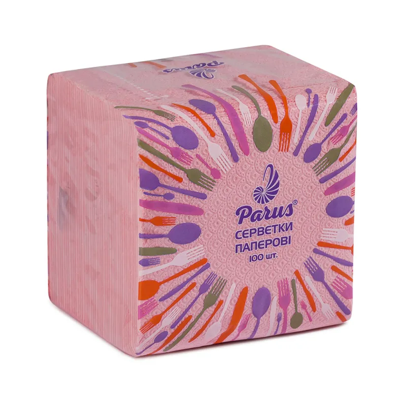Серветки столові Parus 1 шар Рожеві 100 шт. (4820044170271)