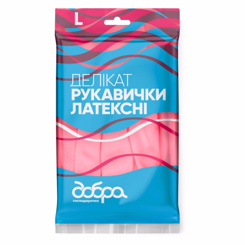 Рукавички господарські Добра Господарочка Латексні Делікат Розмір L (4820086523691)