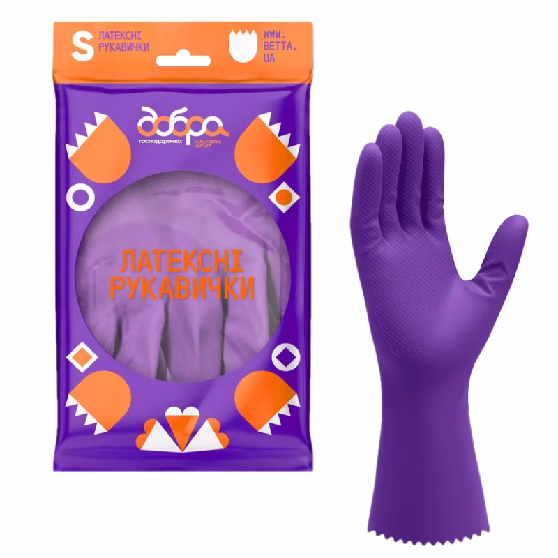 Рукавички господарські Добра Господарочка Латексні Колекція Вибійка Розмір S (4820086523707)