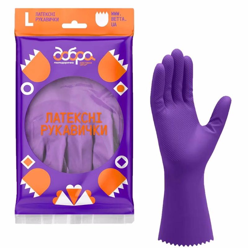 Рукавички господарські Добра Господарочка Латексні Колекція Вибійка Розмір L (4820086523721)
