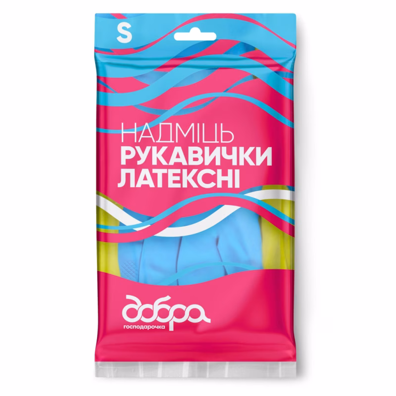 Рукавички господарські Добра Господарочка Латексні Надміць Розмір S (4820086523769)