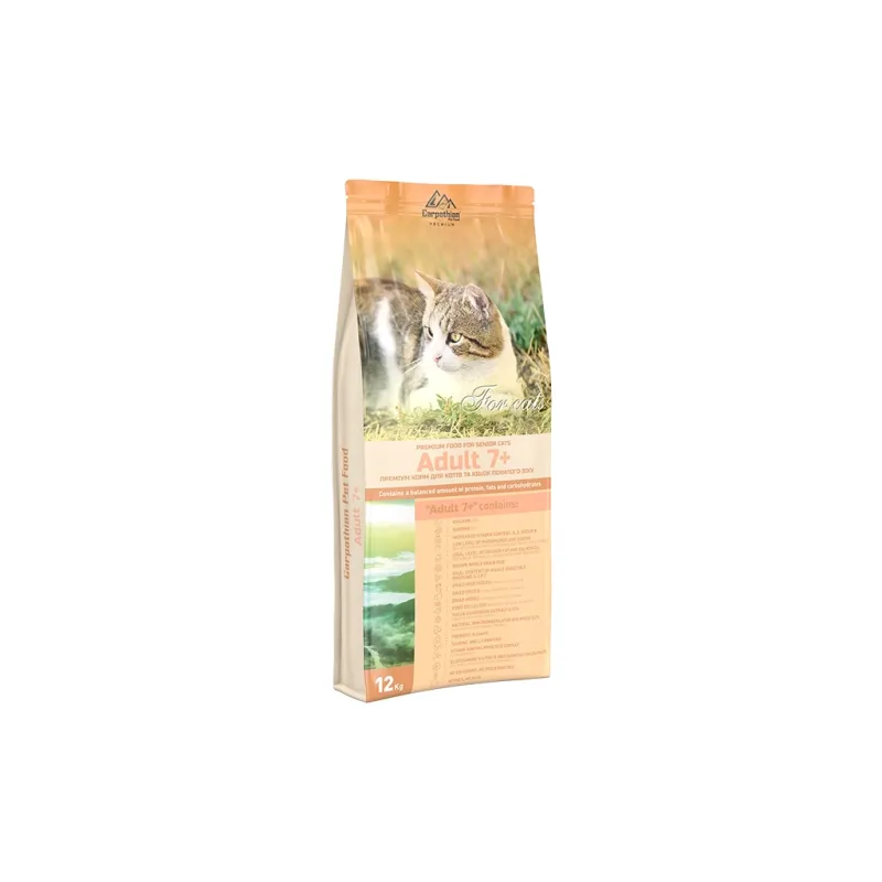 Сухий корм для кішок Carpathian Pet Food Adult 7+ 12 кг (4820111140787)