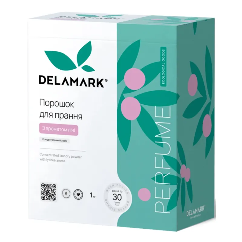 Пральний порошок DeLaMark з ароматом Лічі 1 кг (4820152332516)