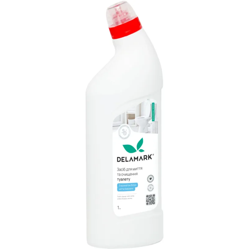Засіб для чищення унітазу DeLaMark Білі квіти бавовни 1 л (4820152333650)