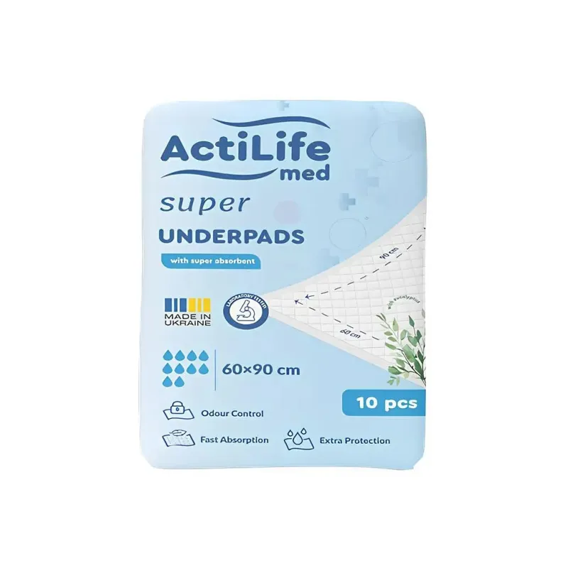 Пелюшки для малюків ActiLife Med Super 60 х 90, 10 шт (4820174981433)