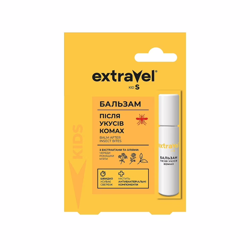 Средство после укусов насекомых Extravel Kids Бальзам роликовый 7 мл (4820184442337)
