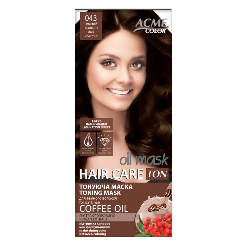 Відтінковий бальзам Acme Color Hair Care Ton Oil Mask 043 - Темний каштан (4820197009503)