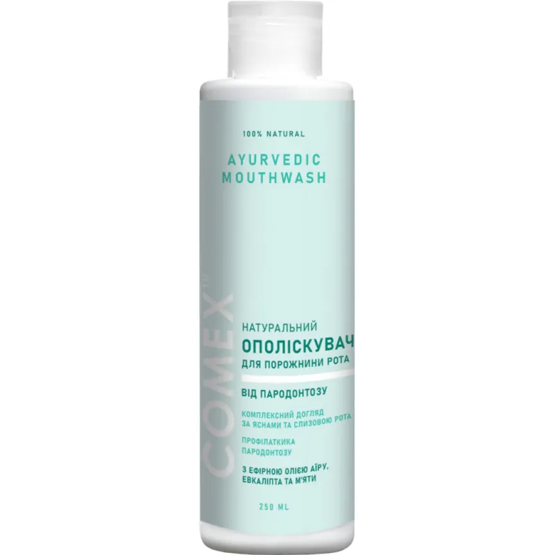 Ополіскувач для порожнини рота Comex Від пародонтозу З ефірною олією аїру, евкаліпту та м'яти 250 мл (4820230953077)