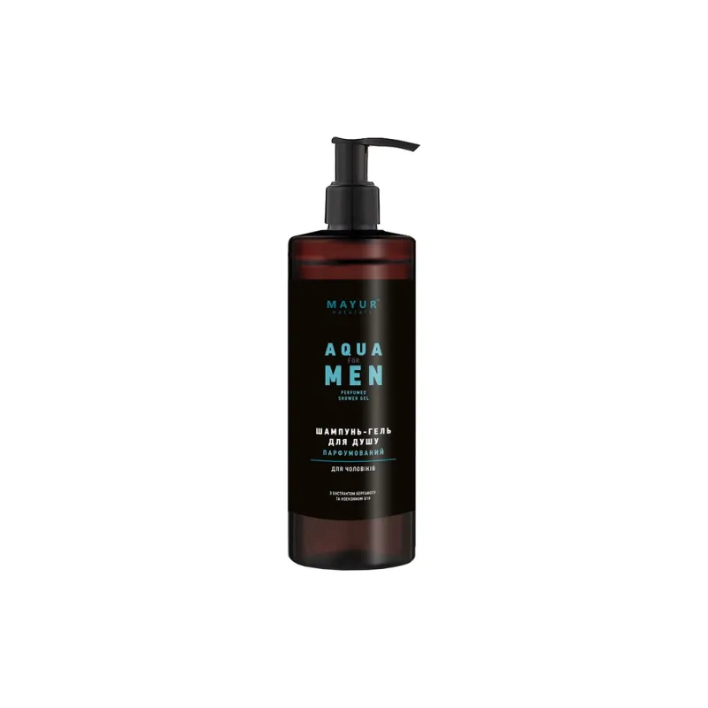 Гель для душу Mayur Aqua For Men 3 в 1 Парфумований для чоловіків 500 мл (4820230954852)