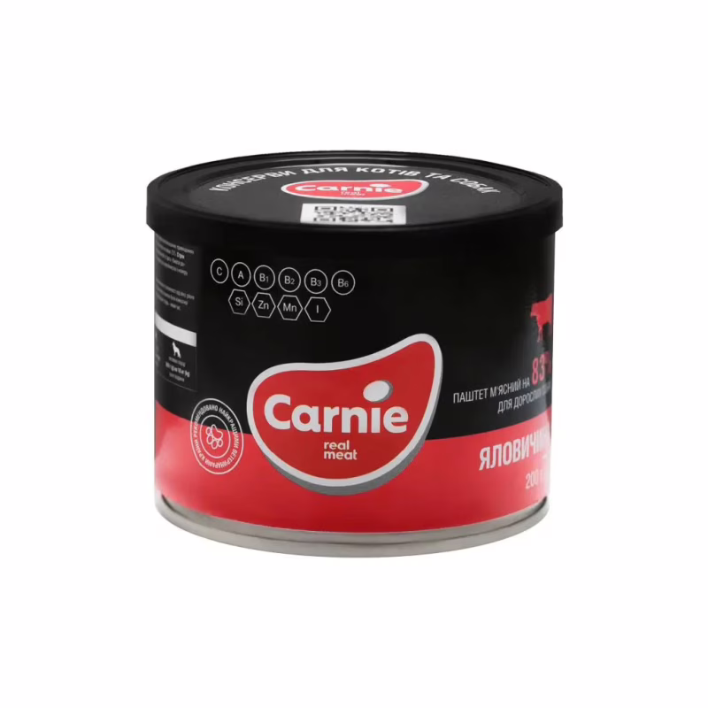 Консервы для собак Carnie Dog мясной паштет из говядины 185 г (4820255190198)