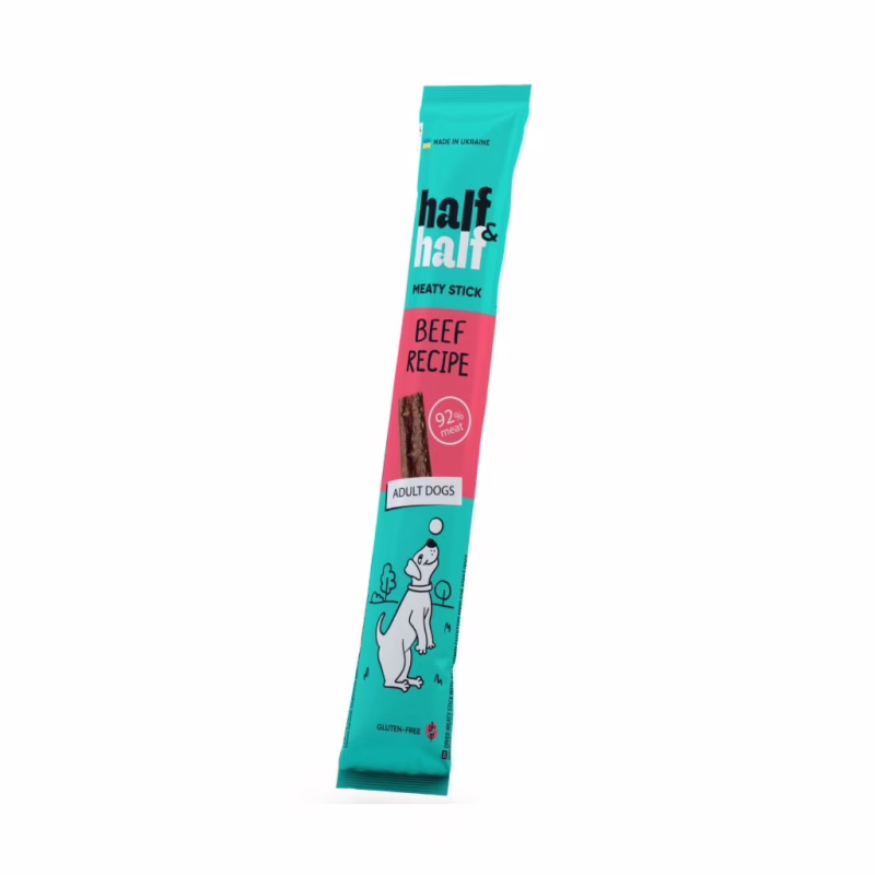 Ласощі для собак Half&Half м'ясна паличка з яловичиною 12 г (4820261921779)