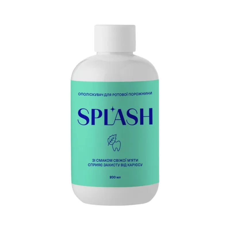 Ополіскувач для порожнини рота Splash Зі смаком свіжої м'яти 200 мл (4820266831660)