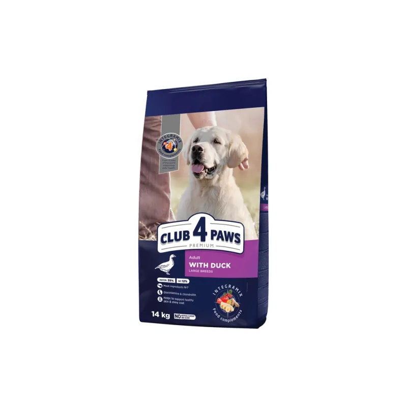 Сухий корм для собак Club 4 Paws Преміум Для великих порід З качкою 14 кг (4820269143050)