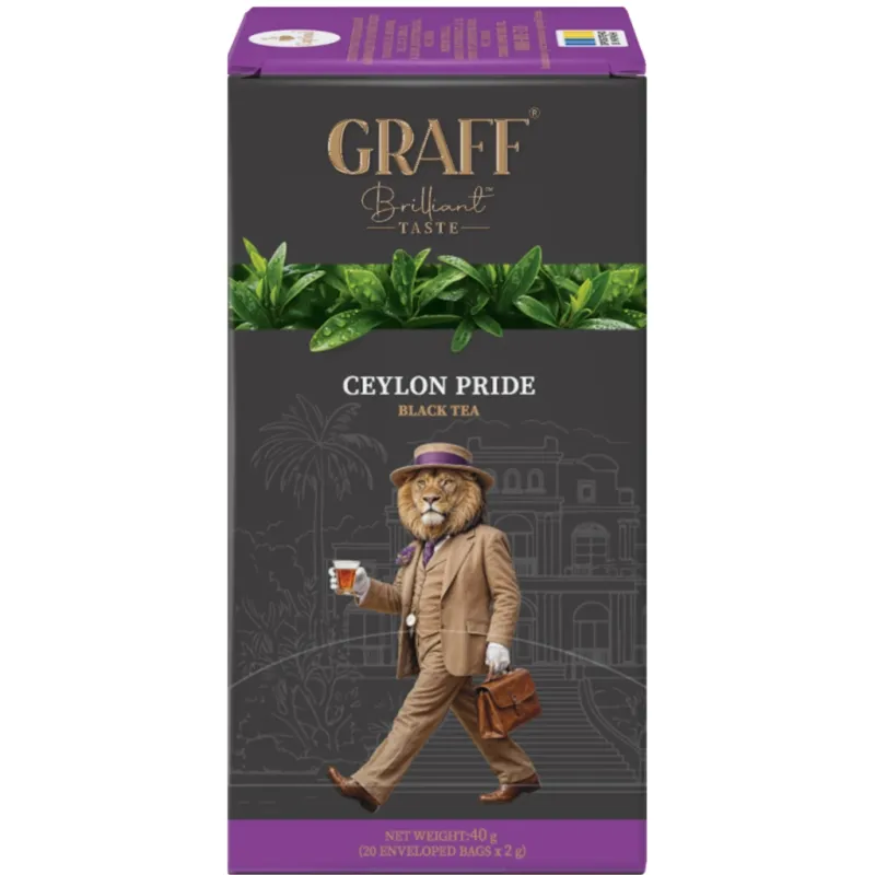 Чай Graff Ceylon pride Чорний Байховий 20 пакетиків х 2 г (4820279610450)