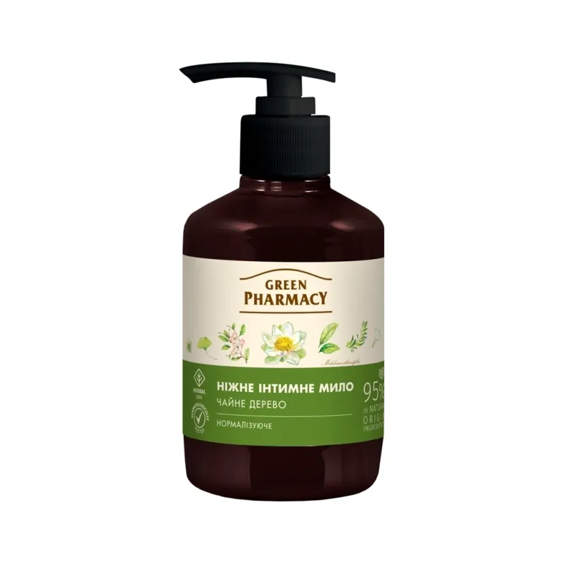 Мило для інтимної гігієни Green Pharmacy Чайне дерево Антибактеріальне 370 мл (4823015907807)