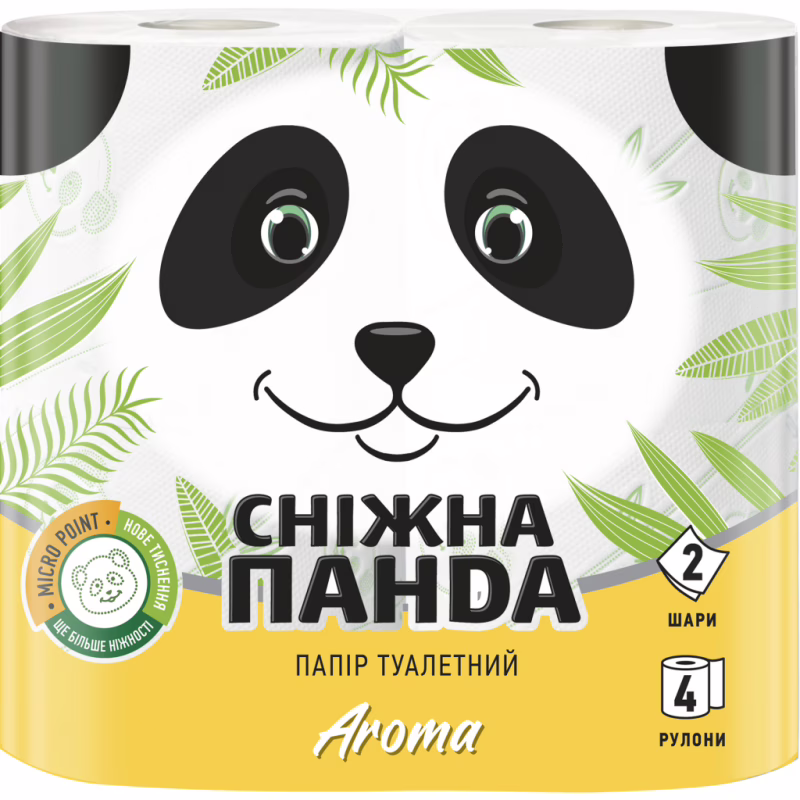 Туалетний папір Сніжна Панда Aroma 2 шари 4 рулони (4823019007695)
