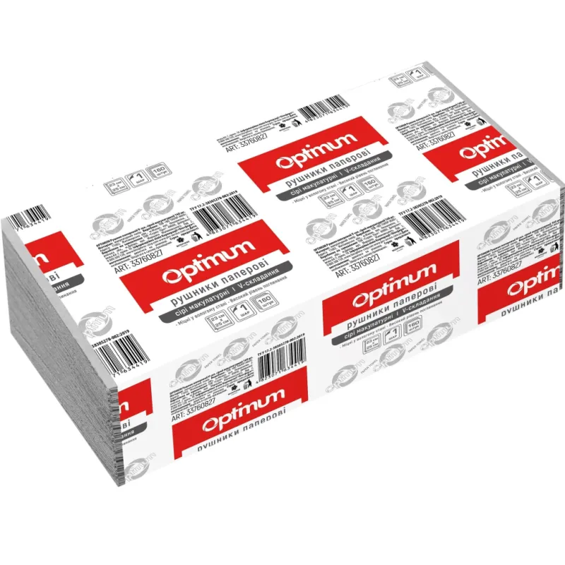 Паперові рушники PRO service Optimum сірі V-складання 160 аркушів (4823071634419)