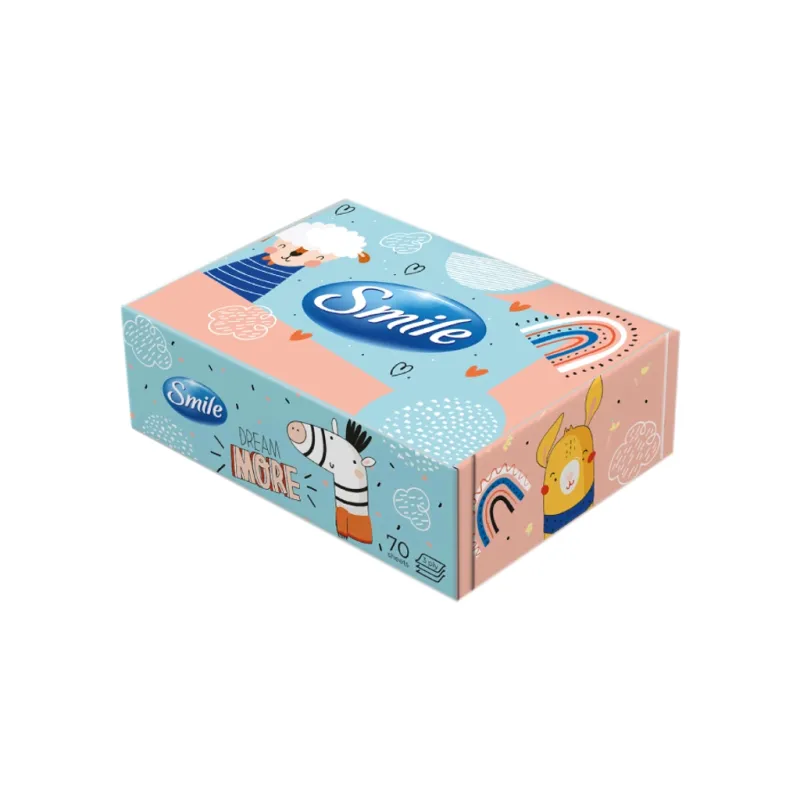 Серветки косметичні Smile 3 шари 70 листів Дизайн коробки в асортименті (4823071662016)