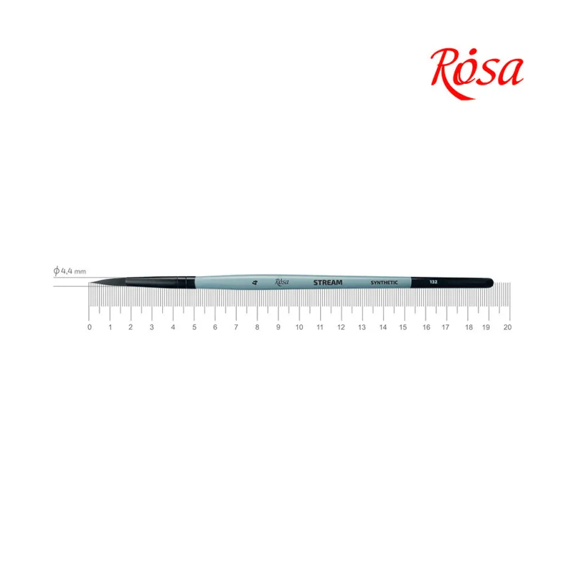 Пензлик для малювання Rosa Синтетика кругла, STREAM 132, № 4 (4823098517207)