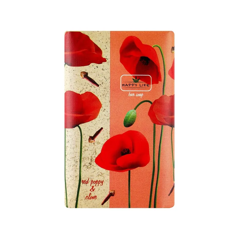 Тверде мило Happy Life Червоний мак і гвоздика 180 г (4823107604096)