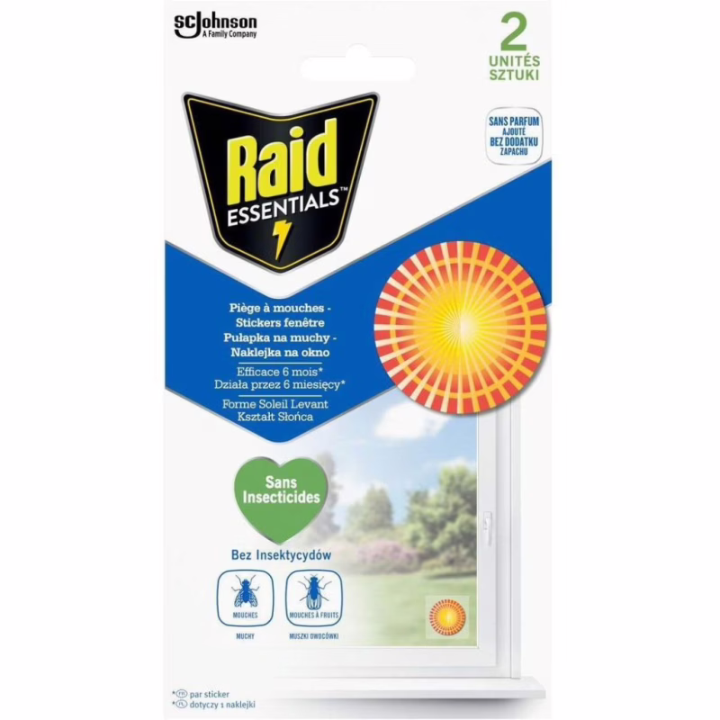 Липка стрічка від комах Raid Essentials Наліпки від мух 2 шт. (5000204305265)