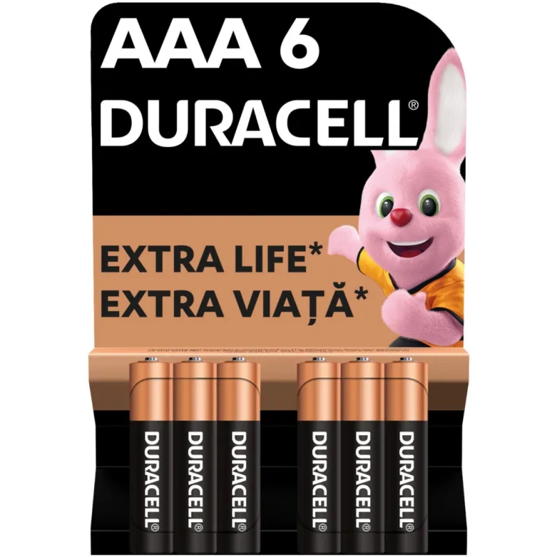 Батарейка Duracell AAA лужні 6 шт. в упаковці (5000394107472 / 81483511)
