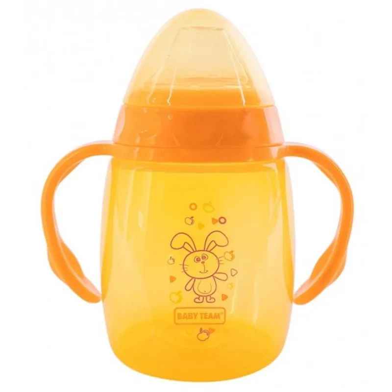 Поїльник-непроливайка Baby Team з силіконовим спаутом і ручками 250 мл (5004)
