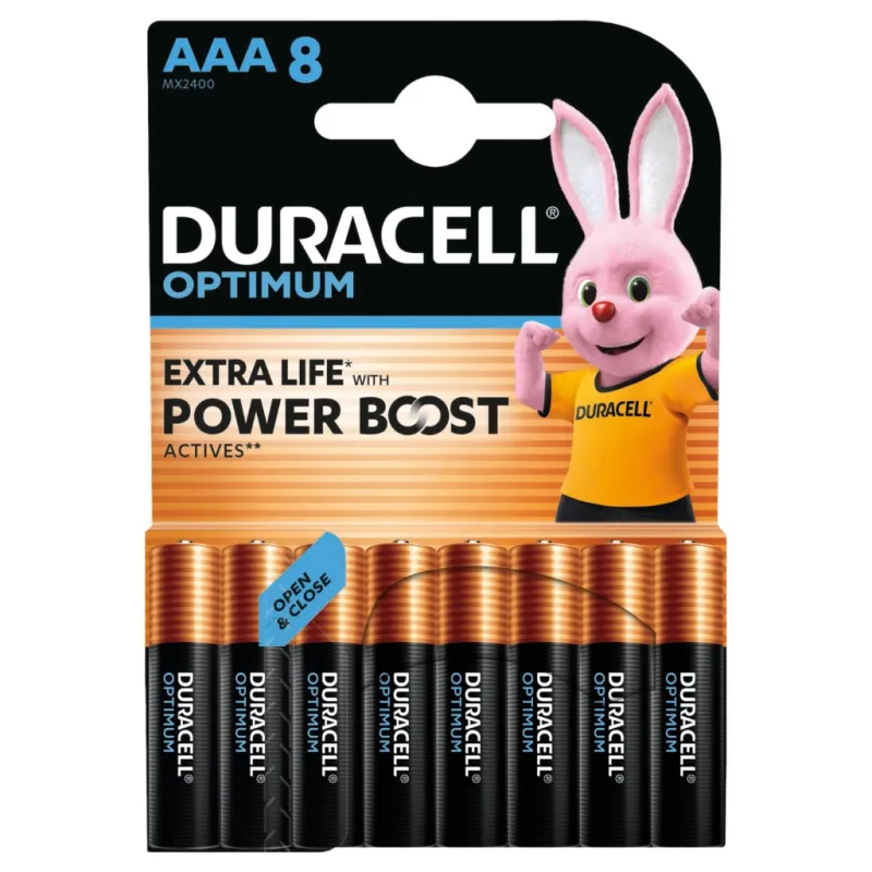 Батарейка Duracell Optimum AAA лужні 8 шт. в упаковці (5015602)