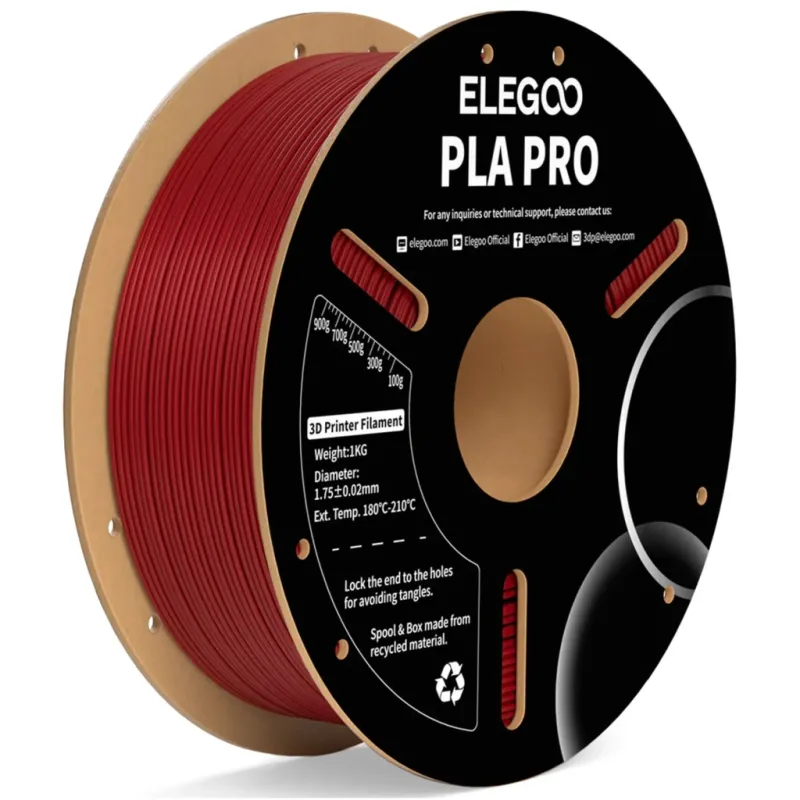 Пластик для 3D-принтера ELEGOO PLA PRO 1кг, 1.75мм, red burgundy (50.203.0190)