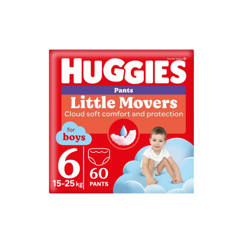 Підгузки Huggies Little Movers/Pants 6 (15-25 кг) Box для хлопчиків 60 шт (5029053564142)