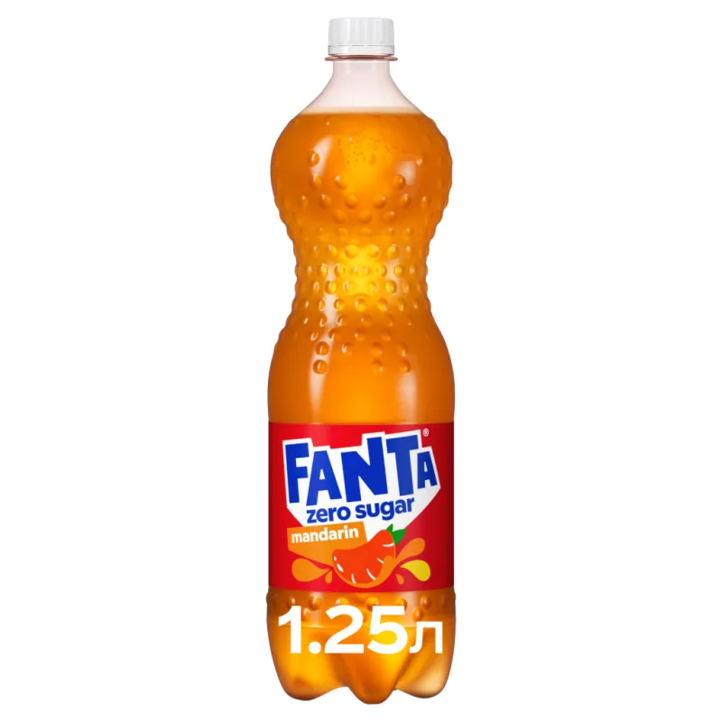Напій Fanta Zero Sugar Безалкогольний сильногазований соковмісний Мандарин 1.25 л (5449000323781)