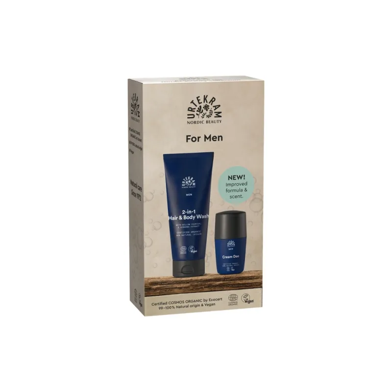 Набір косметики Urtekram Органічний чоловічий Засіб для миття голови і тіла 200 мл + Роликовий дезодорант 50 мл (5701058013954)