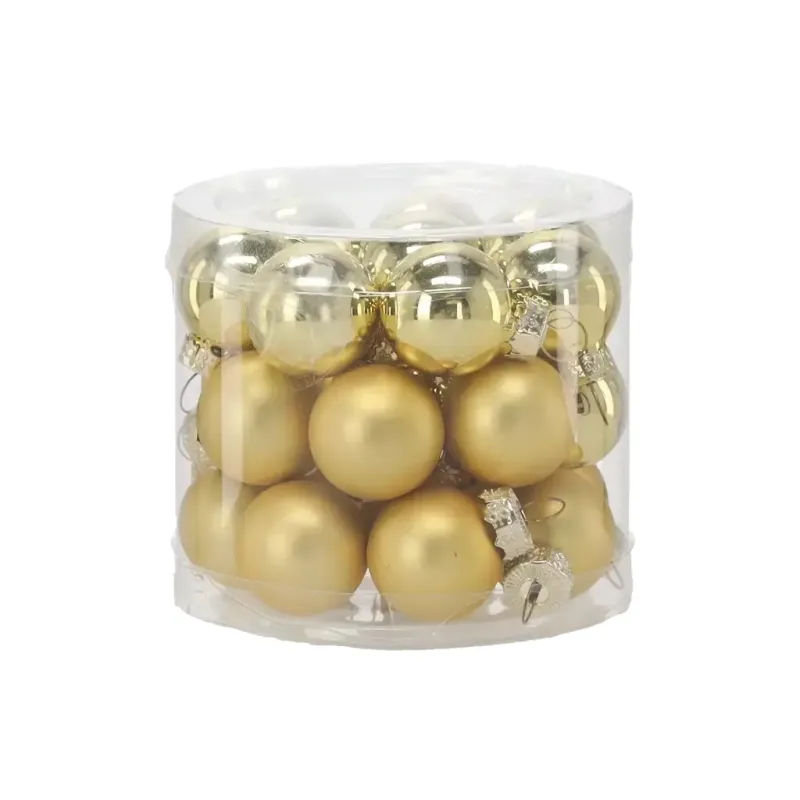 Ялинкова іграшка Chomik скляні кульки 24 шт, 2,5 см, золотисті (5900779882126_1)