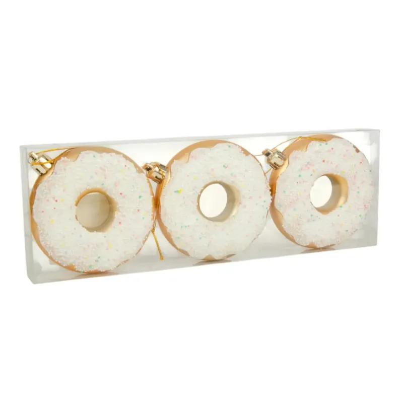 Ялинкова іграшка Chomik пластикові Пончики 3 шт, 8см, білі (5901292677169_2)