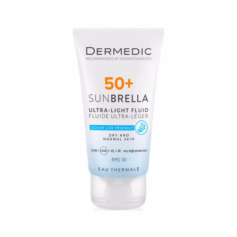 Средство от загара Dermedic Sunbrella Ультралегкий защитный флюид SPF 50+ Для сухой и нормальной кожи 40 мл (5901643177546)