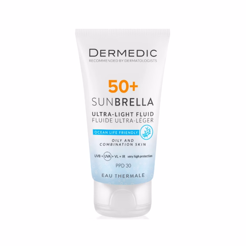Средство от загара Dermedic Sunbrella Ультралегкий защитный флюид SPF 50+ Для жирной и комбинированной кожи 40 мл (5901643177560)