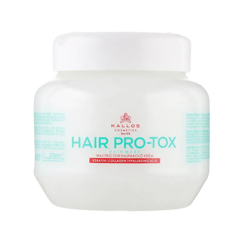 Маска для волосся Kallos Cosmetics Hair Pro-Tox Відновлювальна з кератином, колагеном і гіалуроновою кислотою 275 мл (5998889515942)