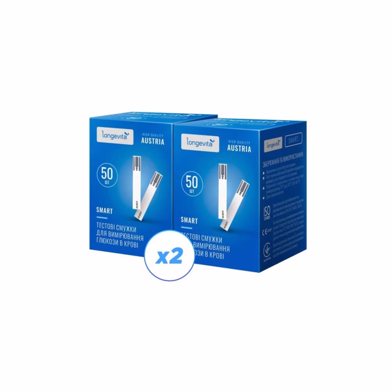 Тест-полоски для глюкометра Longevita Smart 2 x 50 шт. (6662664)