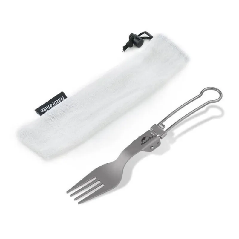 Ложка-виделка туристична Naturehike NH19C001-J сіра з мішечком (6927595734759)