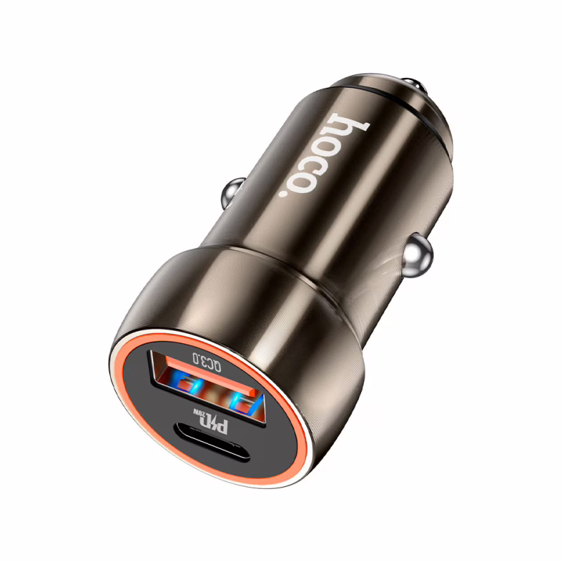 Зарядний пристрій HOCO HOCO Z46A Blue whale USB-C PD20W + USB QC3.0 Metal Gray (6931474770332)